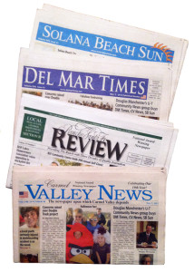 The former Mainstreet Communications newspapers now owned by U-T Community News include the Solana Beach Sun, Del Mar Times, Rancho Santa Fe Review and Carmel Valley News. (North Coast Current photo)