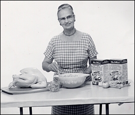 Sophie Cubbison in a publicity photo advertising her products. (Photo courtesy of Mrs. Cubbison’s Foods)