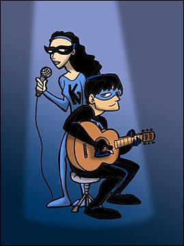 Zen Boy & Karma Girl, as depicted by artist Jun Falkenstein at the duo’s Myspace page.