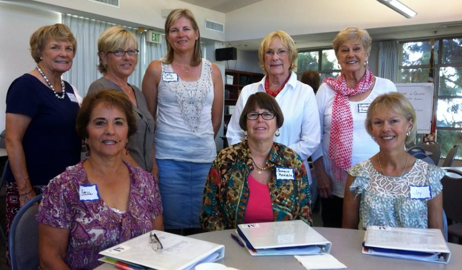 Assistance League Rancho San Dieguito welcomes new members at its October meeting. Front row: Stella Ramos, Bonnie Reichle and Joy Lappe. Back row:  Diane Larsen, Veronica Gillette, Cathy Jerman, Sara Woollard (vice president of membership) and Dorothy Brabec.