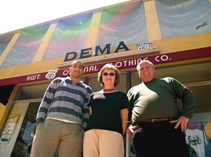 Downtown Encinitas MainStreet Association then-Executive Director Peder Norby (right) stands with manager Dody Crawford (center) and intern Mathew Gelbman in this 2007 file photo. (Photo by David J. Olender)