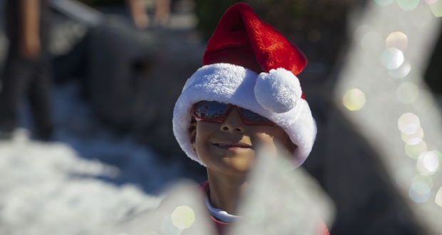 Moses Salvador, 6, in the holiday spirit.