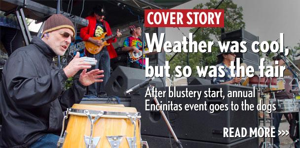 David McLean plays the conga drums with SantanaWays, a Carlos Santana tribute band on April 26 during the 31st annual Encinitas Street Fair.  (Photo by Scott Allison)