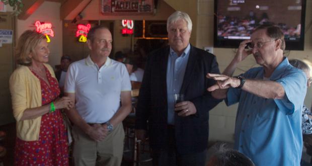 Sharon and Paul Lawrence with City Manager Steve Jepsen and Mayor Jim Wood