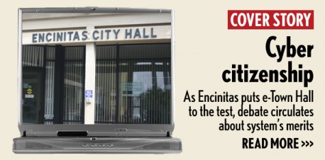 In community blogs, comments and group conversations, residents have been talking about the positives and the negatives of e-Town Hall. Some are expressing concerns over the actual impact on promoting public engagement, the relevance of topics and the ease of which a non-resident can sign up for an account. (North Coast Current photo illustration)
