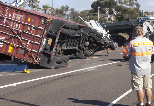 Two Big Rig Rollovers Snarl Oceanside Rush Hour Commute