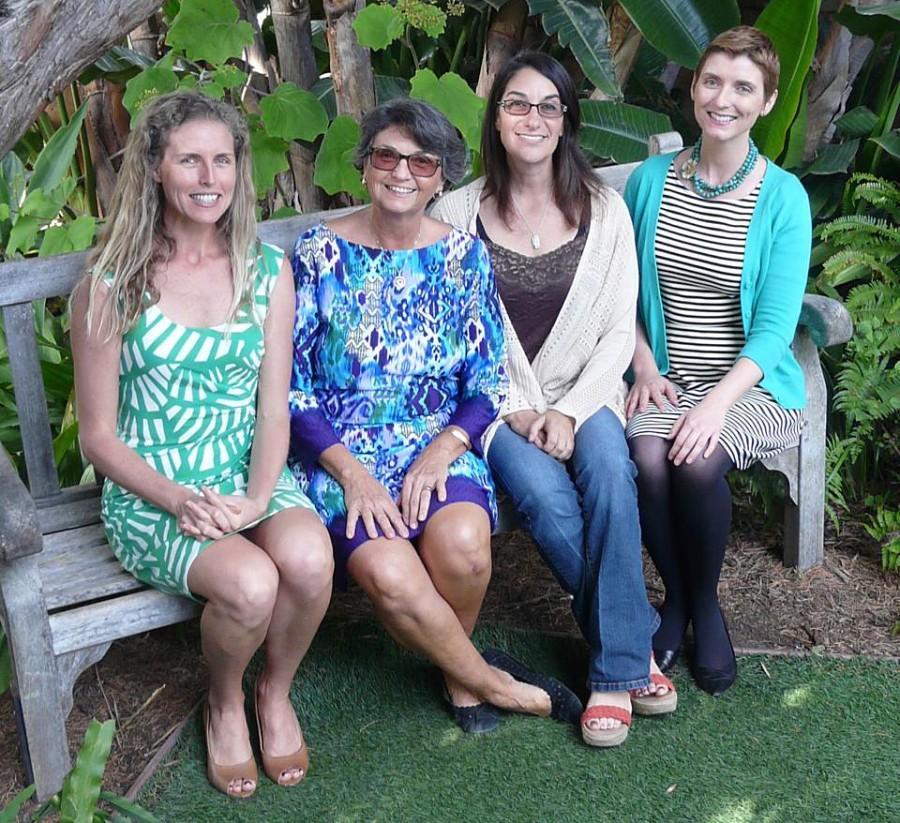 Encinitas residents Liz Taylor (far left), Teresa Barth, Mim Michelove and Tiffany Fox (far right) have joined forces to create the community nonprofit Encinitas Engage. (Courtesy photo)
