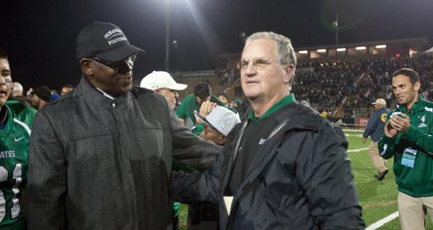 Willie Buchanon and Coach John Carroll at the CIF Championship . Photo: Steve Marcotte / OsideNewsgame