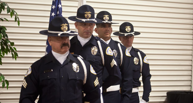 OPD Color Guard, Rick Favela, Bill Weese, Gabriel Nolasco and Bob Moore