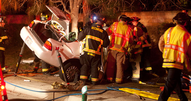 Driver Airlifted After Single Car Accident on Frazee Rd in Oceanside
