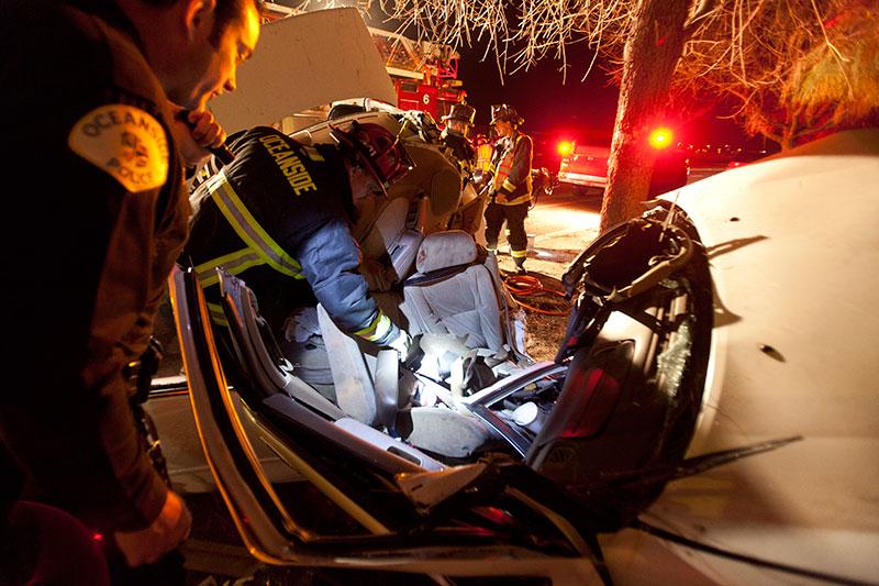 Driver Airlifted After Single Car Accident on Frazee Rd in Oceanside