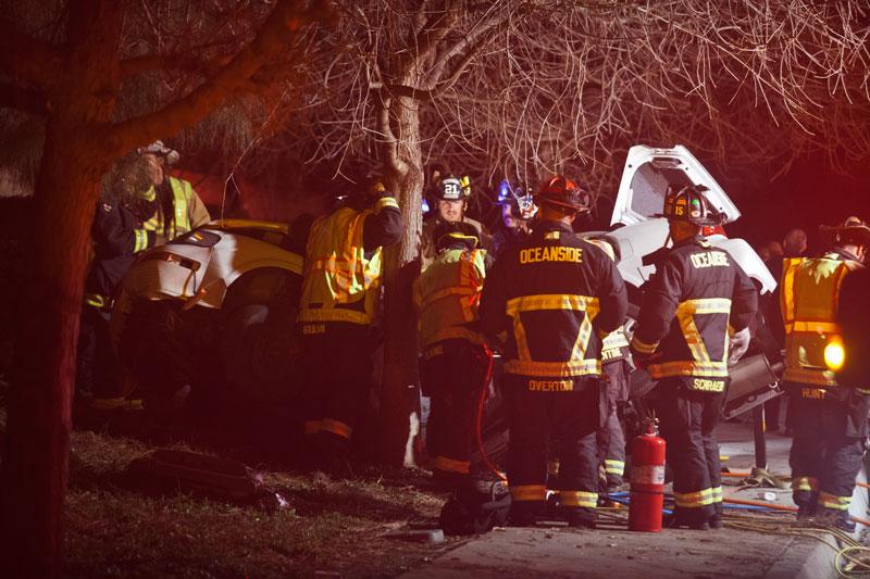 Driver Airlifted After Single Car Accident on Frazee Rd in Oceanside