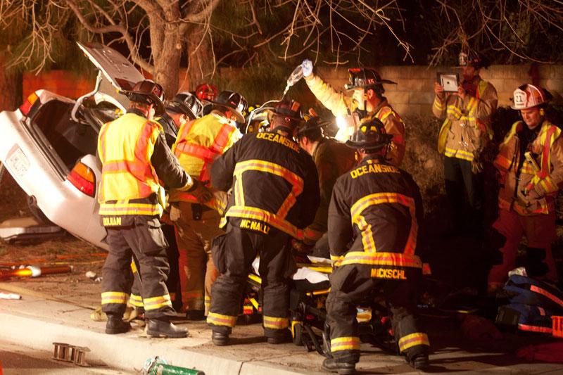 Driver Airlifted After Single Car Accident on Frazee Rd in Oceanside