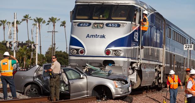 Amtrak Train Collides with Car in Oceanside