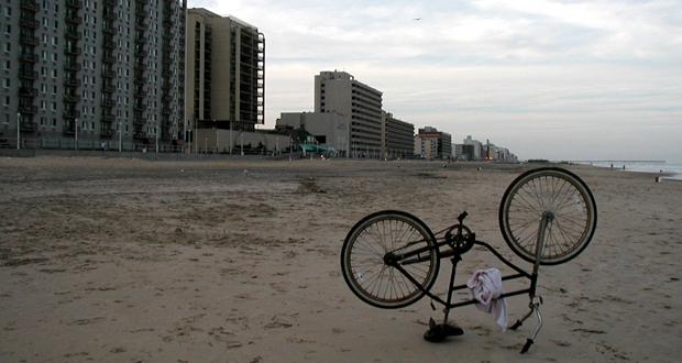A bicycle awaits its owner on a wintery day along a sandy expanse at Virginia Beach, which is within a day’s drive of one-third of the nation’s population.
–Cecil Scaglione photo
