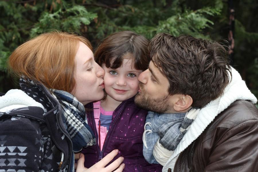 Actors Laura Cibin (left), Piper Backus (center) and Sebastien Cipolla pose for a prop photo for the short film “Things Happen.” (Photo by Carla Van Wagoner of intelleXual entertainment)