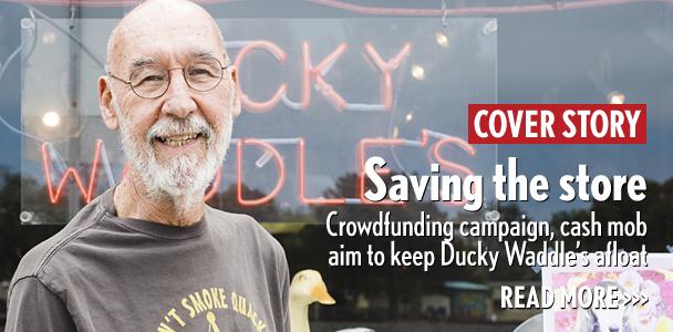 Ducky Waddle’s owner Jerry Waddle stands outside his Leucadia store on May 29. (Photo by Jen Acosta)