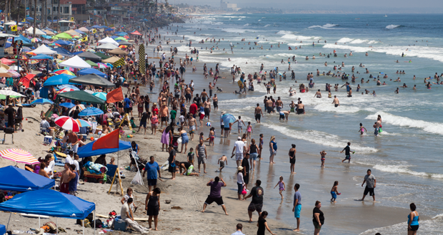 Beach in Oceanside July 4th, 2014