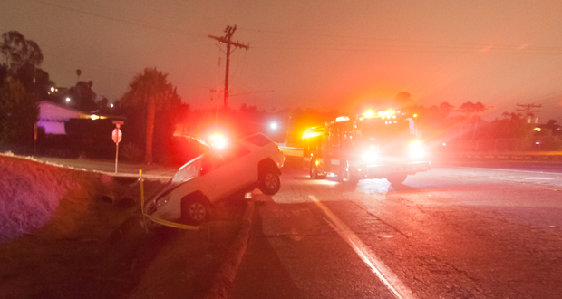 Accident Knocks Down Electrical Lines, Closes EB Mission Ave