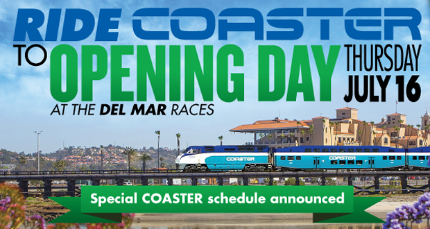 Extra COASTER Service Added for Opening Day at Del Mar