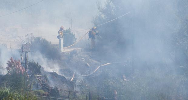 Firefighters Battle Vegetation Fire Near SR-78 and College