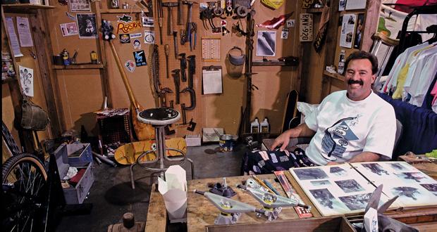 Tracker Author, Larry Balma in his shop in 1990