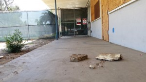 The Pacific View site's crumbling infrastructure, pictured in late August, is one of the issues the city of Encinitas and The Encinitas Arts, Culture and Ecology Alliance will have to tackle as the complex is converted to an arts center. (Photo by Susan Whaley)