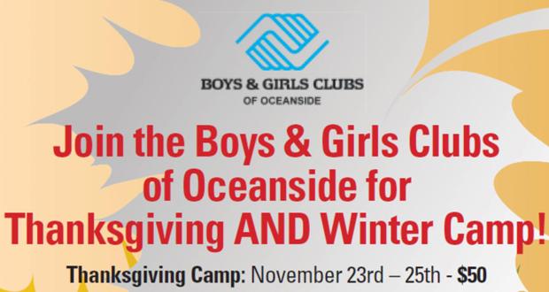 Thanksgiving Camp at the Boys & Girls Clubs of Oceanside
