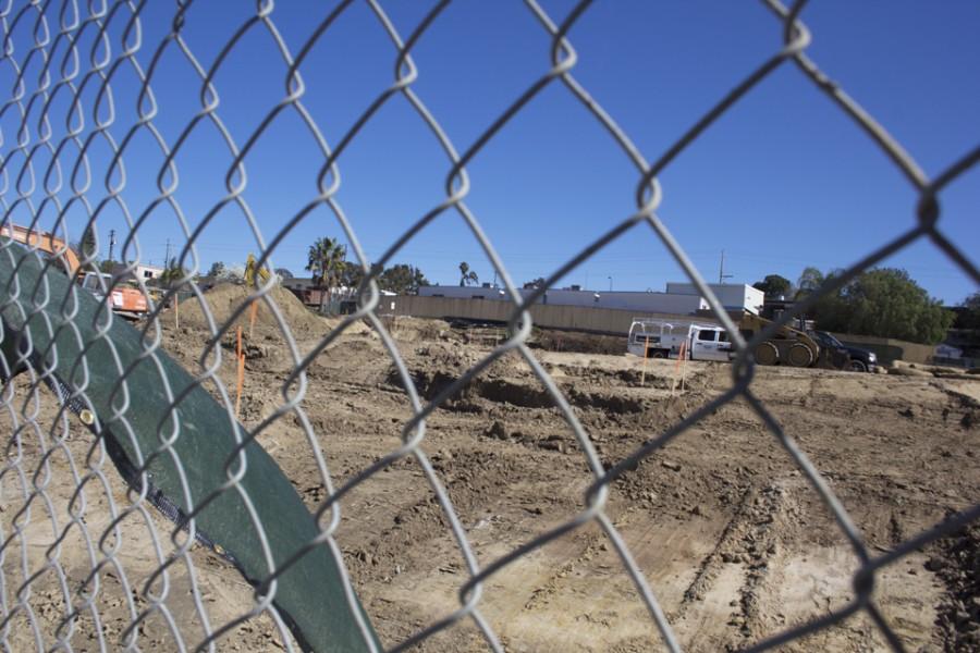 Groundwork is underway on San Dieguito High School Academys future math and science complex, pictured Feb. 11. The complex replaces the old theater and arts buildings. (North Coast Current photo)
