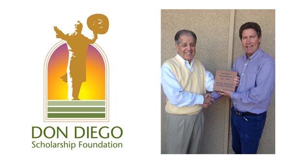 Incoming Board Chair Jon Liss presents a Legacy Brick to Outgoing Board Chair Paul Ecke III (courtesy photo)