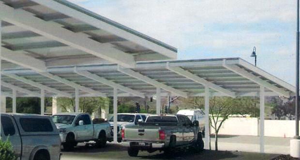 Artist rendering of parking canopies to be installed at Oceanside Fire Station 7