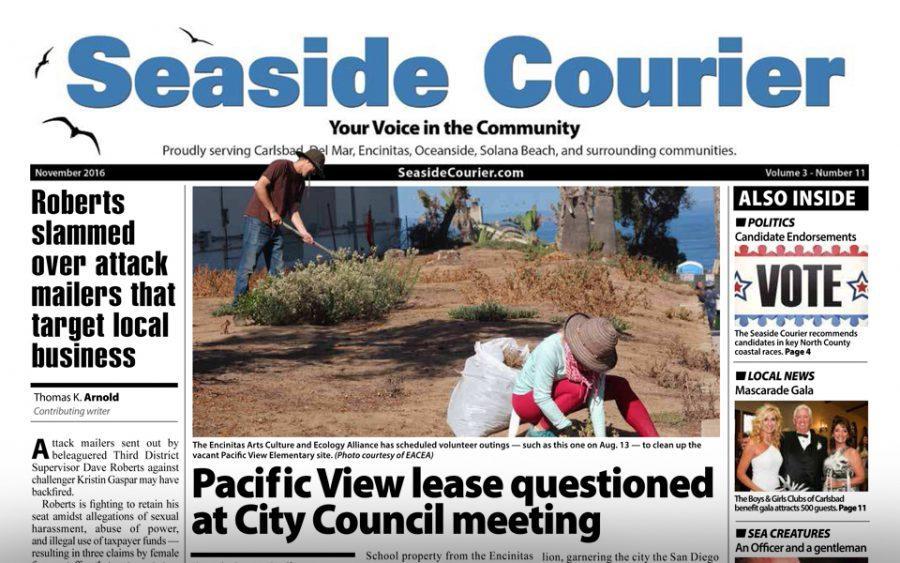 Coastal North County newspaper Seaside Courier is on hiatus as of the start of 2017, the papers publisher and a contributing writer confirmed Jan. 9. (North Coast Current photo)