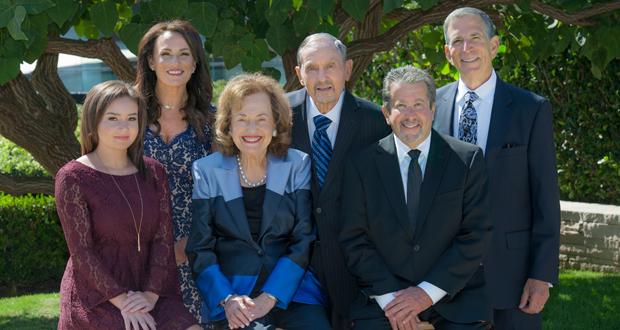 Liza and Avery Kay, representatives of the National Charity League - San Dieguito Chapter; Mathew and Barbara Loonin; Edward Carnot and Louis Vener. (courtesy photo)