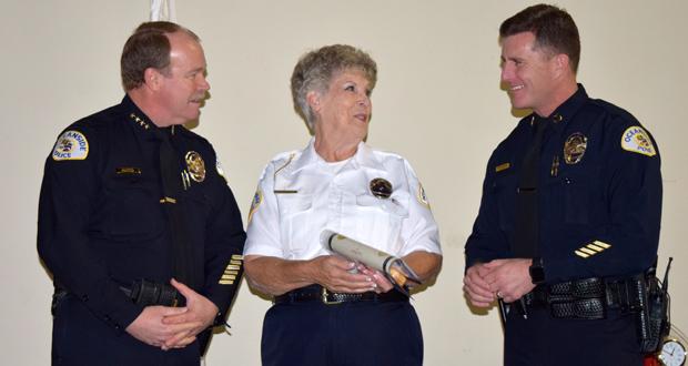 Oceanside Police Chief, Frank McCoy, Joan Blazer and Captain Fred Armijo