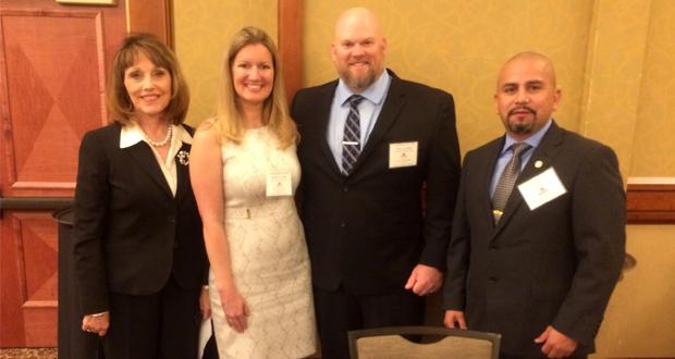 Left to right: Senator Bates; Rebekah and Joshua Van Orden, the owners of Oceanside Therapy Group; and Alfonso Solis, OTG’s office manager. Photo courtesy Sen. Bates taken at Sacramento’s Sheraton Grand Hotel.