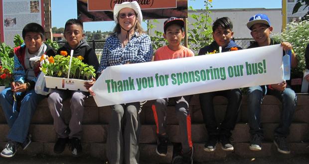 Bus Sponsor Brenda Larson with San Marcos-s Elementary Students (courtesy photo)