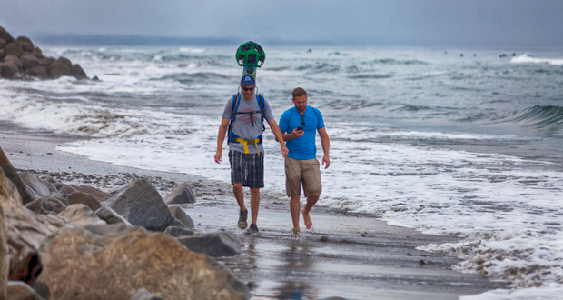 Scott Ashton with the Google Trekker backpack and Kevin Witowich 