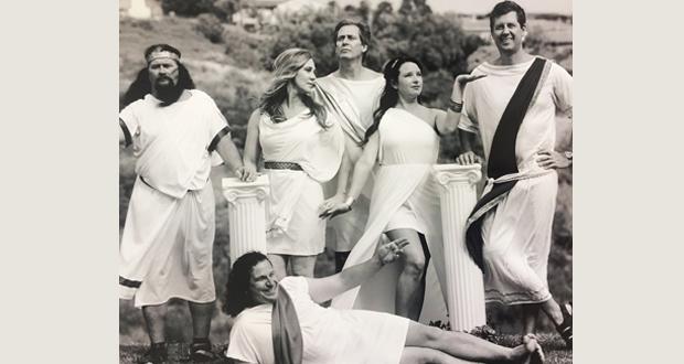 Toga Party. Band Members from L to R: Bacchus, Vinny VidiVicci, Aphrodite, Antigone, Zeus and Hercules.(courtesy photo)
