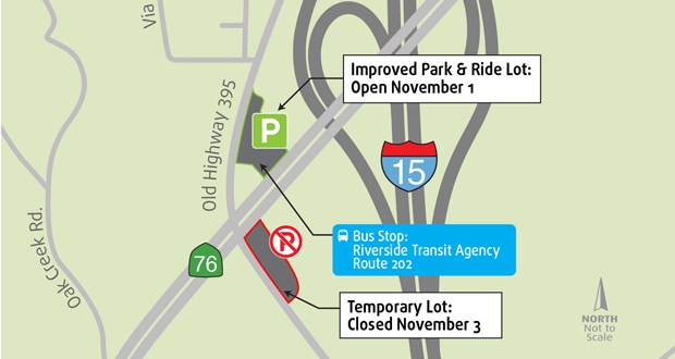 Revamped+Park+and+Ride+Reopens+Today+at+SR-76+and+Old+Hwy+395