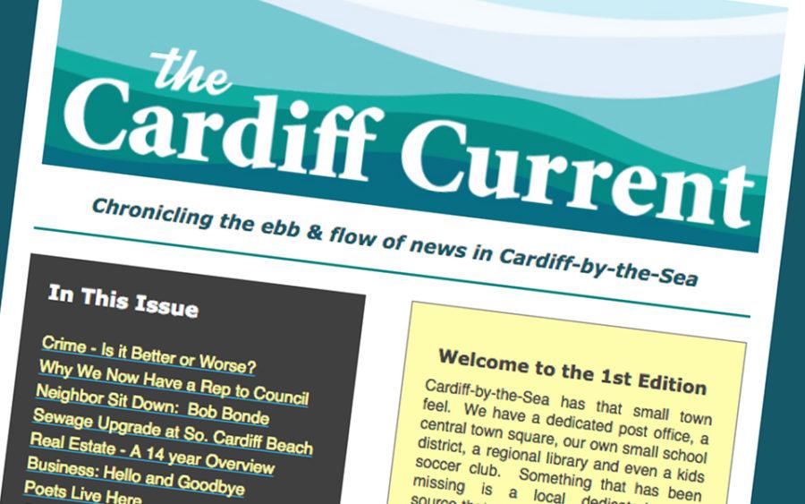 The first edition of the Cardiff Current, not affiliated with the North Coast Current, was emailed to subscribers in January. (Cardiff Current screen capture)