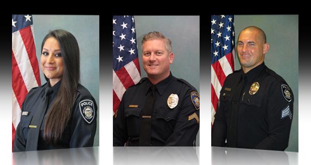 Communicator II, Mariam Rayyan-2018 Civilian Employee of the Year, Corporal Shaun Lawton-2018 Police Officer of the Year and Sergeant Reid Shipley-2018 Supervisor of the Year