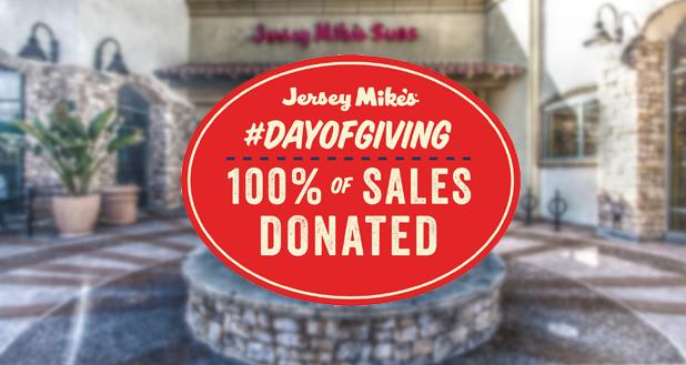 Jersey Mike’s 9th Annual ‘Day of Giving’- March 27