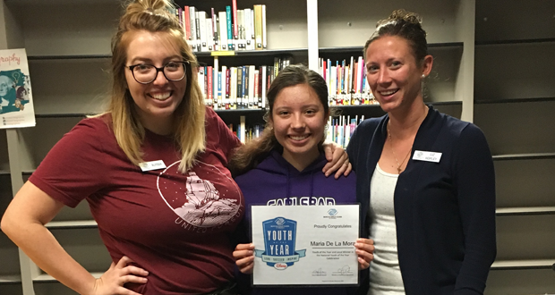 Club Youth Development Professional Alyssa Trujilla, Youth of the Year Maria De La Mora, and Teen Program Director Liz Hopley (Photo courtesy: BGC-Carlsbad)