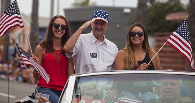 Former Mayor and this years Grand Marshal, Jim Wood at the 2016 Independence Parade
