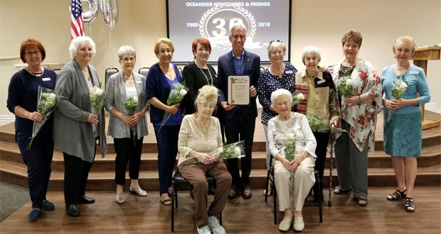 Pictured with Deputy Mayor Chuck Lowery are some past and the current club President.  Standing from left: Carol Elsasser, Judy Clarquist, Carolyn Keene, Cherie Wilson, Diane Gilbert current President, Deputy Mayor Chuck Lowery, Margie Hernandez, Barbara Jones, Dee Porter and Jeanne Gross.  Seated from left: Jean Mandelbaum and Mimi Howland (Co-Founder).(courtesy photo)