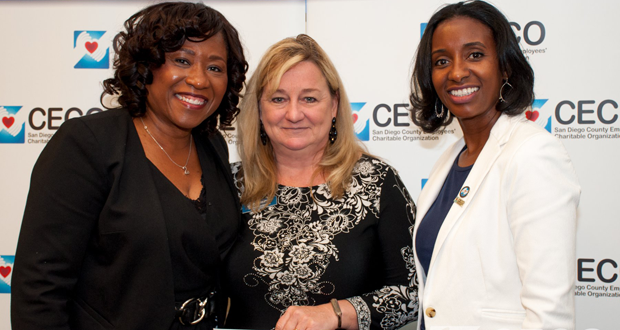 Beverly Randolph, Club friend and CECO Member; Rhonda Guaderrama, BGCO Director of Development; and Detra Williams, CECO Treasurer at CECO presentation (courtesy photo)