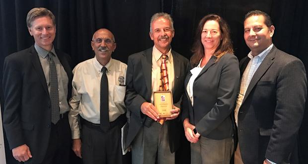 (Left to right)  Russ Cunningham, Principal Planner, Mo Lahsaie, Environmental Officer, Mayor Peter Weiss,
Cari Dale, Water Utilities Director, Jonathan Borrego, Development Services Director
(Photo courtesy: City of Oceanside)
