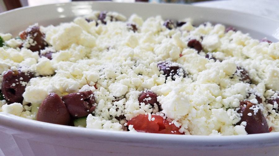 Homemade layered Greek dip makes a substantial number of servings. (Photo by Laura Woolfrey Macklem)