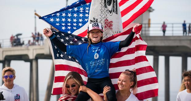 Oceanside's 13-year-old Caitlin Simmers- World Champion 16U (Photo Ben Reed/ISA)