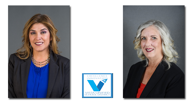 Vista Unified School District Board of Trustees Martha Alvarado and Debbie Morton